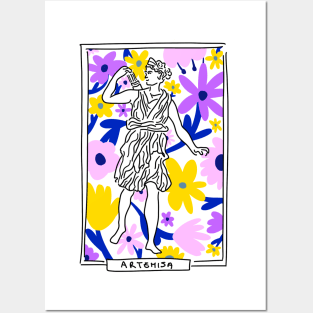 Artemisa Greek Goddess floral Posters and Art